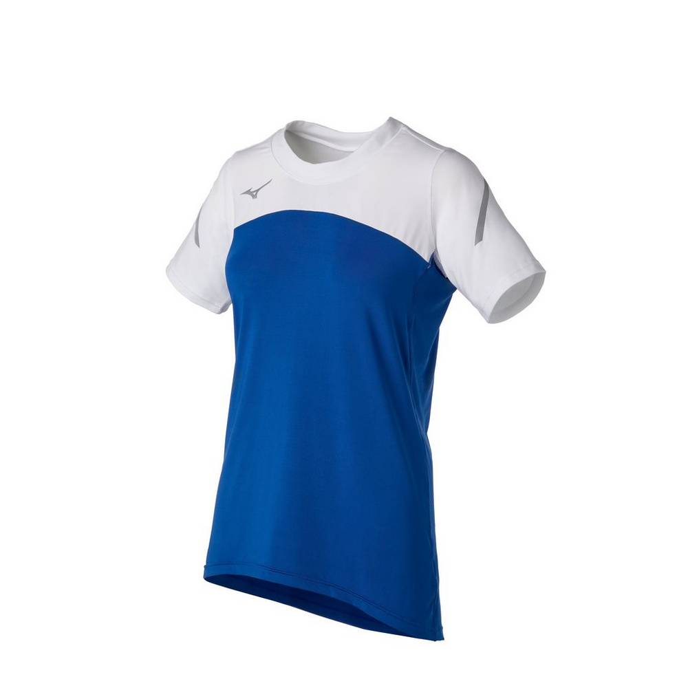 Damske Dresy Mizuno Techno VII Short Sleeve Kráľovská Modrá/Biele Vypredaj RIYZ87320